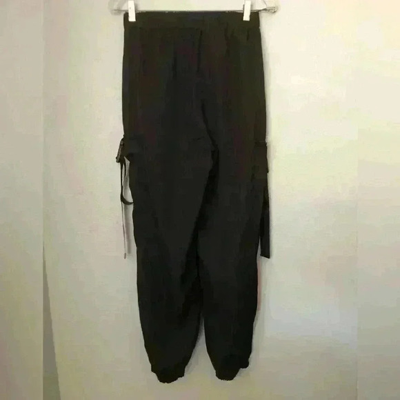 CosPlay Black Strap Pocket Pants Cuffed Bottom Polyester XS - Picture 3 of 10